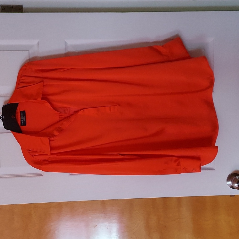 Orange satin blouse